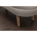 Banc de rangement en velours avec pieds en bois
