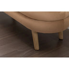 Banc de rangement en velours avec pieds en bois