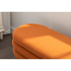 Banc de rangement en velours avec pieds en bois