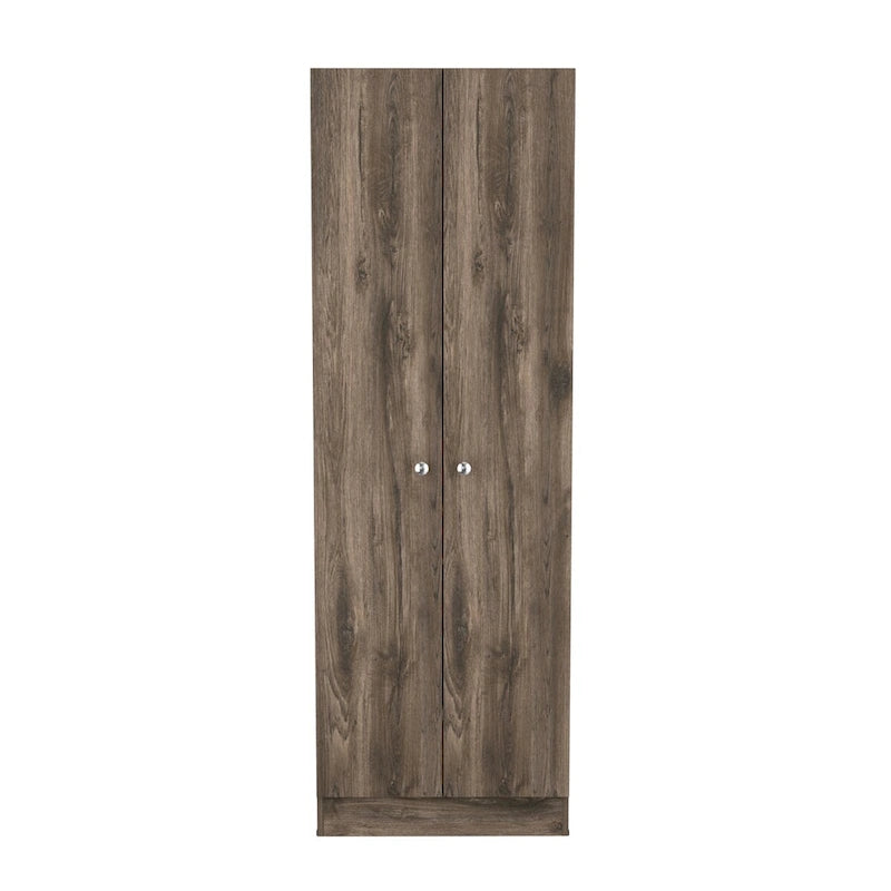Meuble de rangement avec cinq étagères et double porte