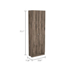 Meuble de rangement avec cinq étagères et double porte