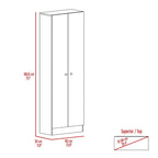Meuble de rangement avec cinq étagères et double porte