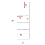 Meuble de rangement avec cinq étagères et double porte