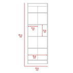 Meuble de rangement avec cinq étagères et double porte
