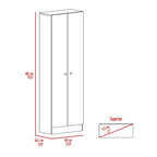 Meuble de rangement avec cinq étagères et double porte