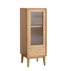 Meuble de rangement avec porte vitrée, 2 étagères et 1 tiroir