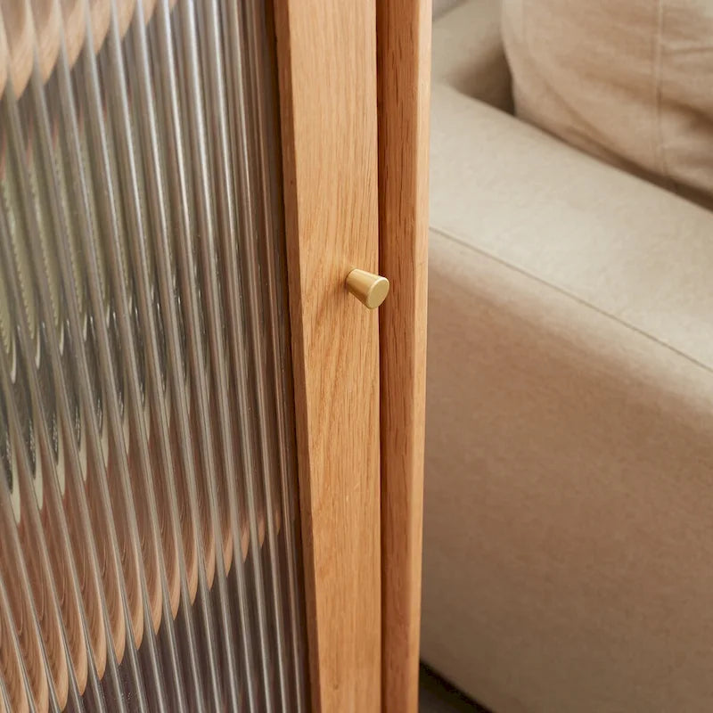 Meuble de rangement avec porte vitrée, 2 étagères et 1 tiroir