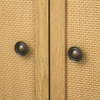 Meuble bas 2 portes avec panneaux en rotin
