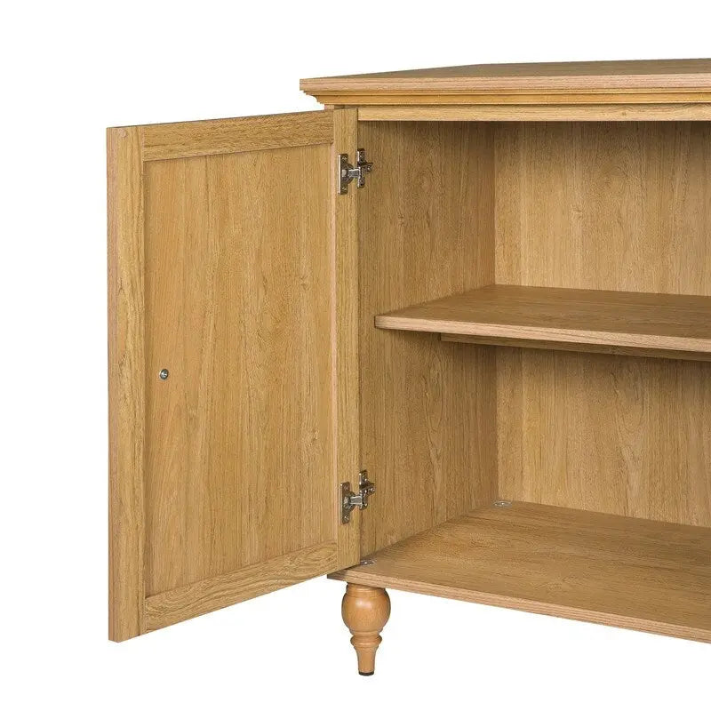 Meuble bas 2 portes avec panneaux en rotin