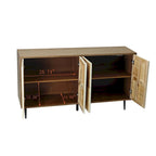 Armoire de rangement à 4 portes avec panneaux sculptés