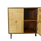 Armoire de rangement à 4 portes avec panneaux sculptés