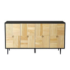 Armoire de rangement à 4 portes avec panneaux sculptés