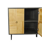 Armoire de rangement à 4 portes avec panneaux sculptés