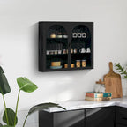 Armoire de rangement murale à deux portes avec portes vitrées