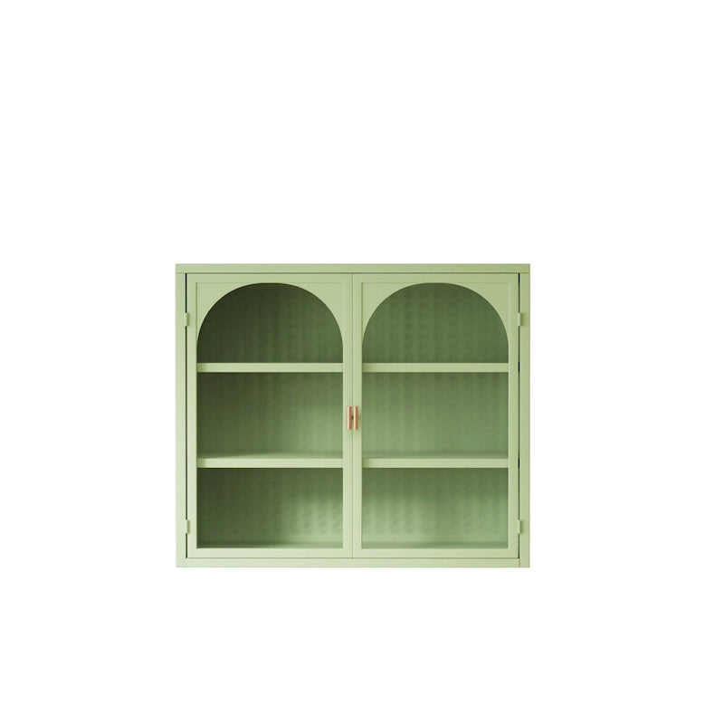 Armoire de rangement murale à deux portes avec portes vitrées