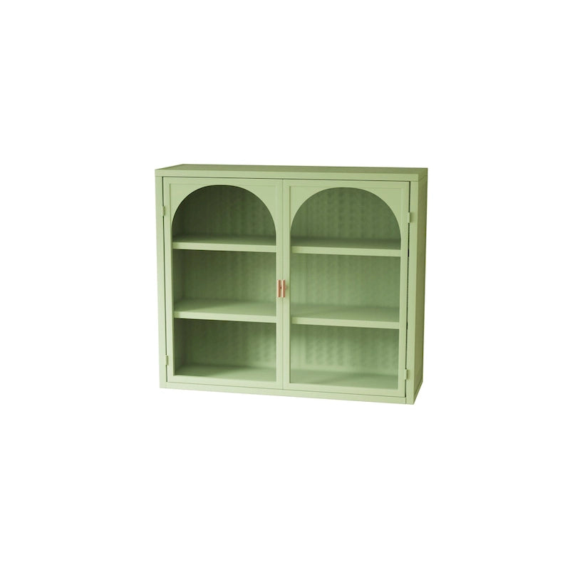 Armoire de rangement murale à deux portes avec portes vitrées
