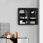 Armoire de rangement murale à deux portes avec portes vitrées