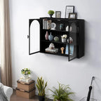 Armoire de rangement murale à deux portes avec portes vitrées