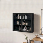 Armoire de rangement murale à deux portes avec portes vitrées
