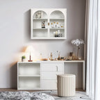 Armoire de rangement murale à deux portes avec portes vitrées