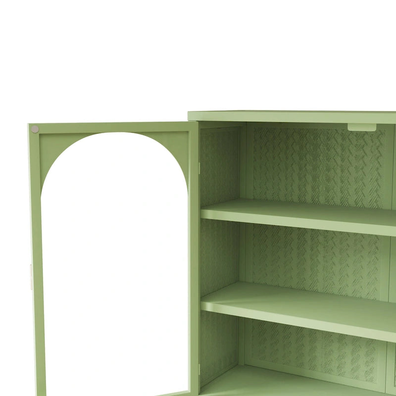 Armoire de rangement murale à deux portes avec portes vitrées