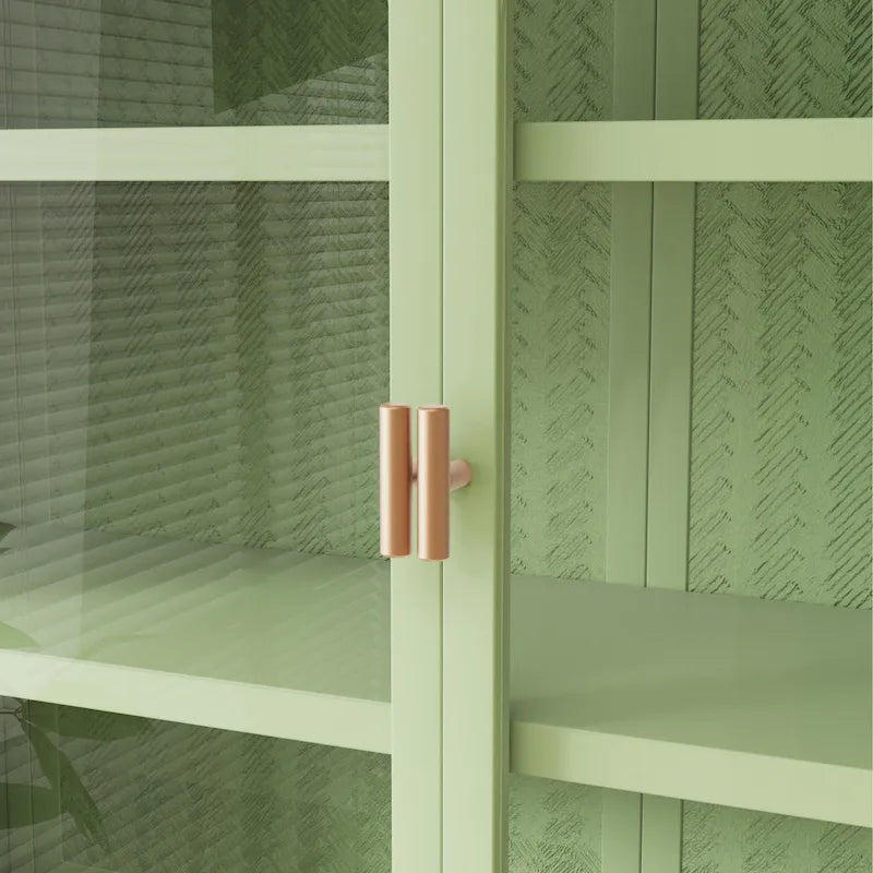 Armoire de rangement murale à deux portes avec portes vitrées