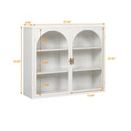 Armoire de rangement murale à deux portes avec portes vitrées