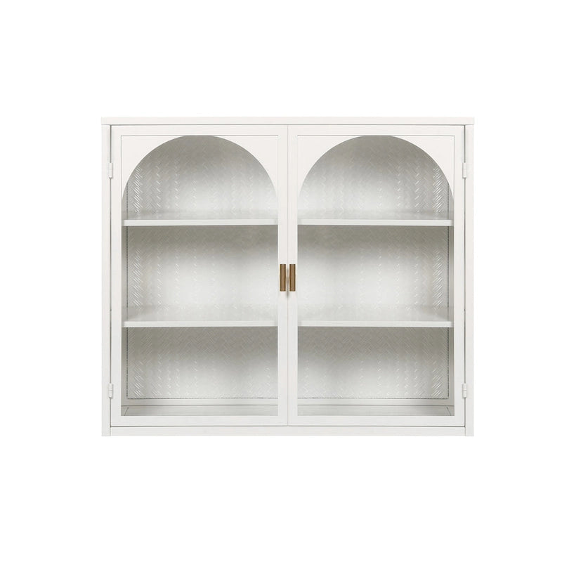 Armoire de rangement murale à deux portes avec portes vitrées