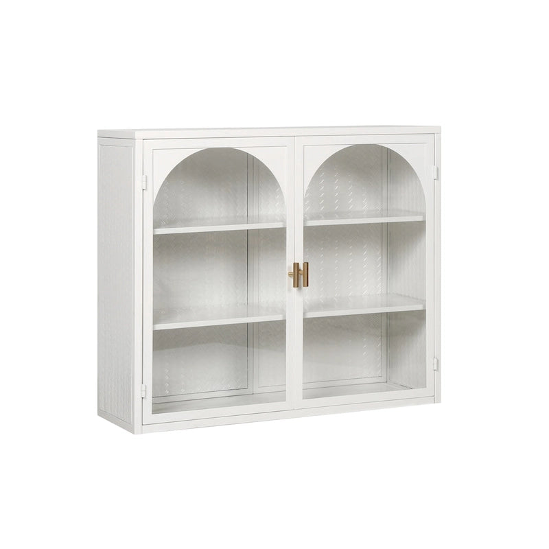 Armoire de rangement murale à deux portes avec portes vitrées