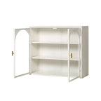 Armoire de rangement murale à deux portes avec portes vitrées