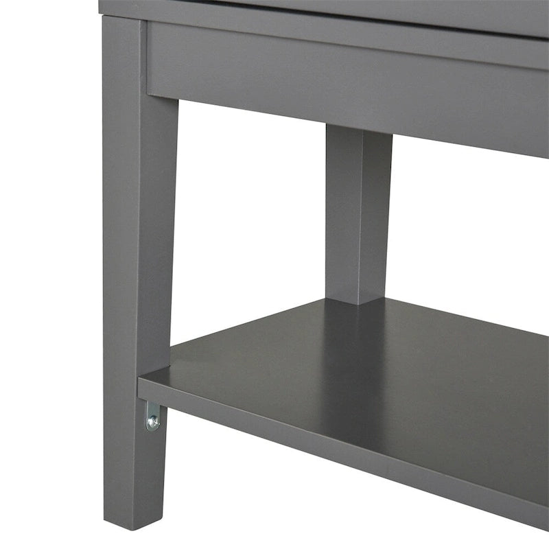 Meuble buffet avec étagères réglables et portes en verre trempé