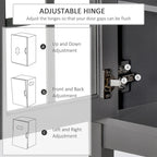 Meuble buffet avec étagères réglables et portes en verre trempé