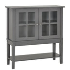 Meuble buffet avec étagères réglables et portes en verre trempé