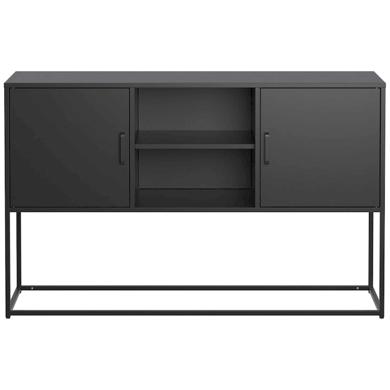 Bahut de rangement en acier avec 6 compartiments, pieds réglables et dispositif anti-basculement