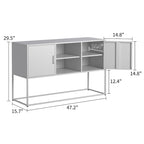 Bahut de rangement en acier avec 6 compartiments, pieds réglables et dispositif anti-basculement