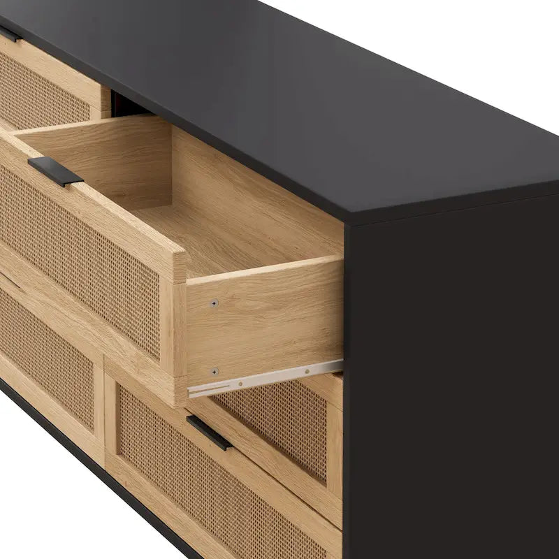 Armoire de rangement en rotin à 6 tiroirs