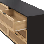 Armoire de rangement en rotin à 6 tiroirs