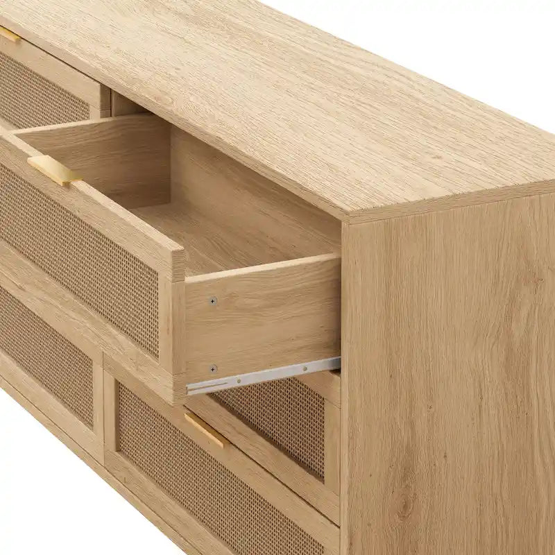 Armoire de rangement en rotin à 6 tiroirs