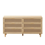 Armoire de rangement en rotin à 6 tiroirs