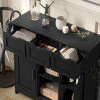 Armoire de rangement avec 3 tiroirs, 2 portes et étagères réglables
