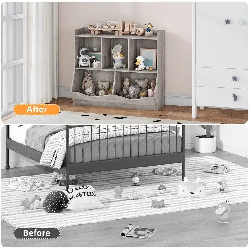 Meuble de rangement pour enfants à 5 compartiments avec étagères ouvertes