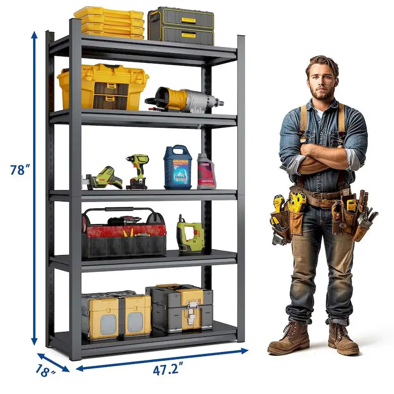 Étagère de rangement métallique à 5 niveaux