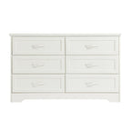 Commode à 6 tiroirs avec poignées métalliques - Meuble de rangement pour chambre et salon