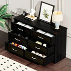 Commode à 6 tiroirs avec poignées métalliques - Meuble de rangement pour chambre et salon