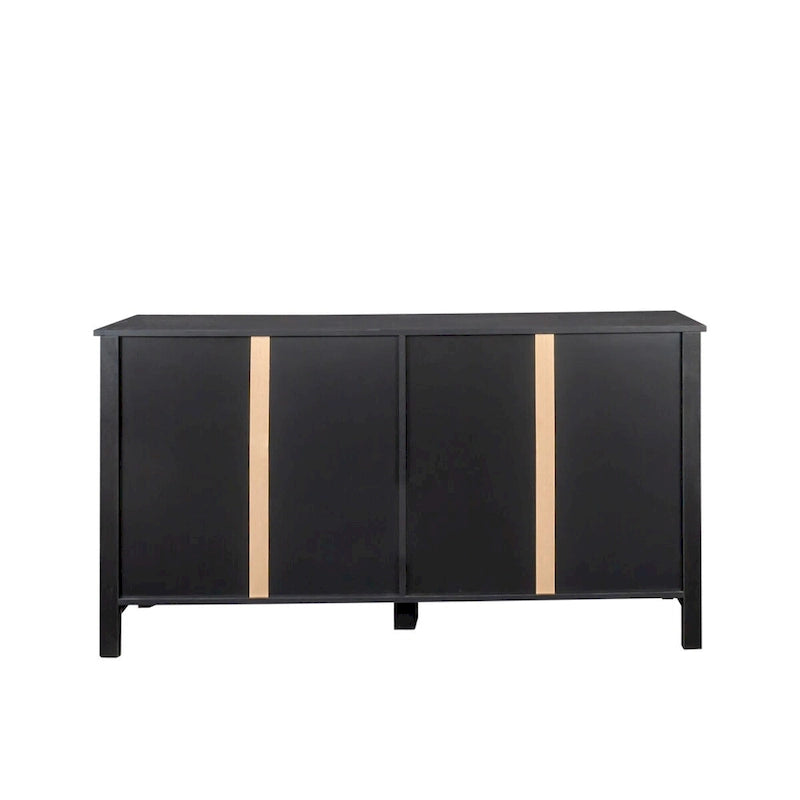 Meuble de rangement 4 portes avec étagères ouvertes
