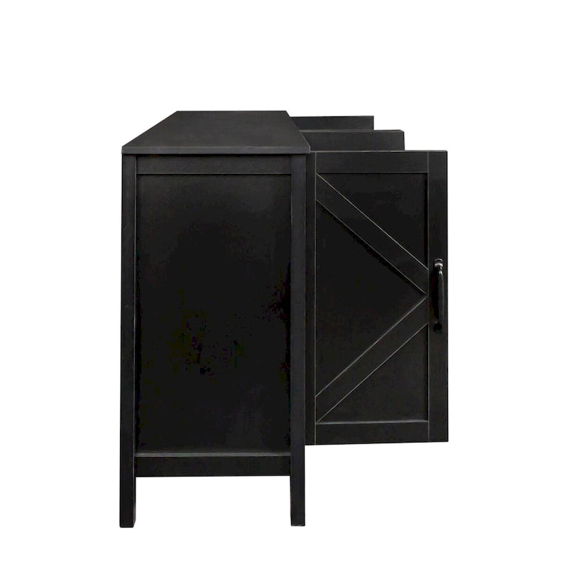Meuble de rangement 4 portes avec étagères ouvertes