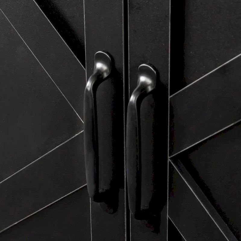 Meuble de rangement 4 portes avec étagères ouvertes