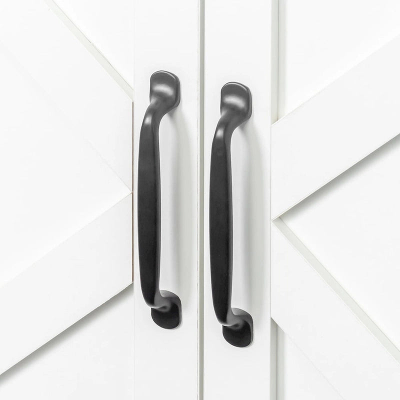 Meuble de rangement 4 portes avec étagères ouvertes