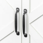 Meuble de rangement 4 portes avec étagères ouvertes