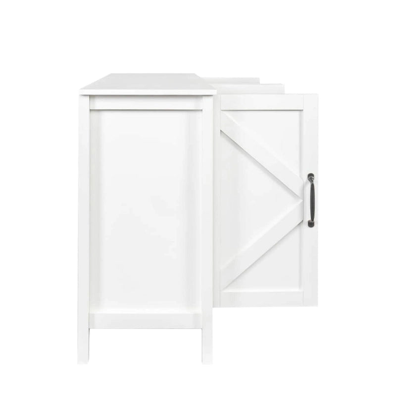 Meuble de rangement 4 portes avec étagères ouvertes